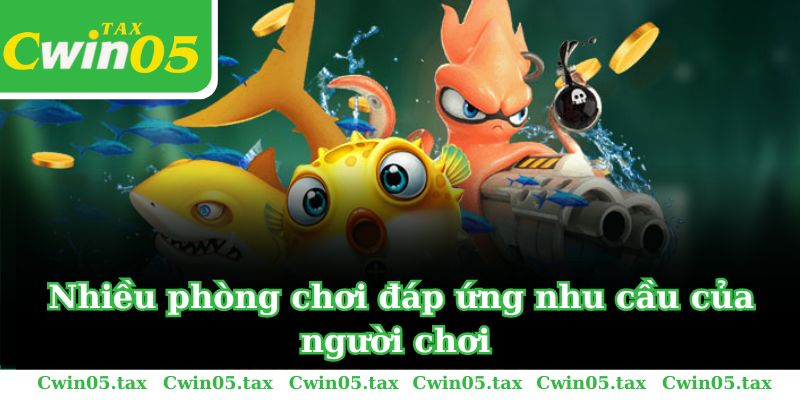 Bắn cá thần tài mang đến nhiều phòng chơi với các mức cược khác nhau